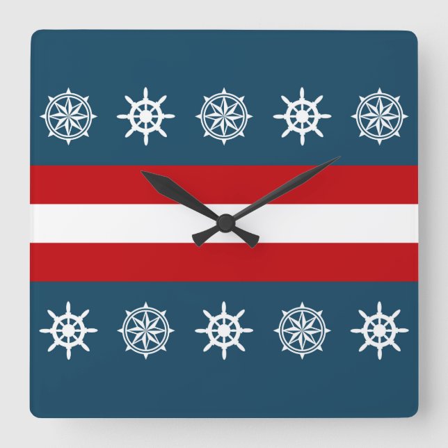 Reloj Cuadrado Nautical themed design (Anverso)