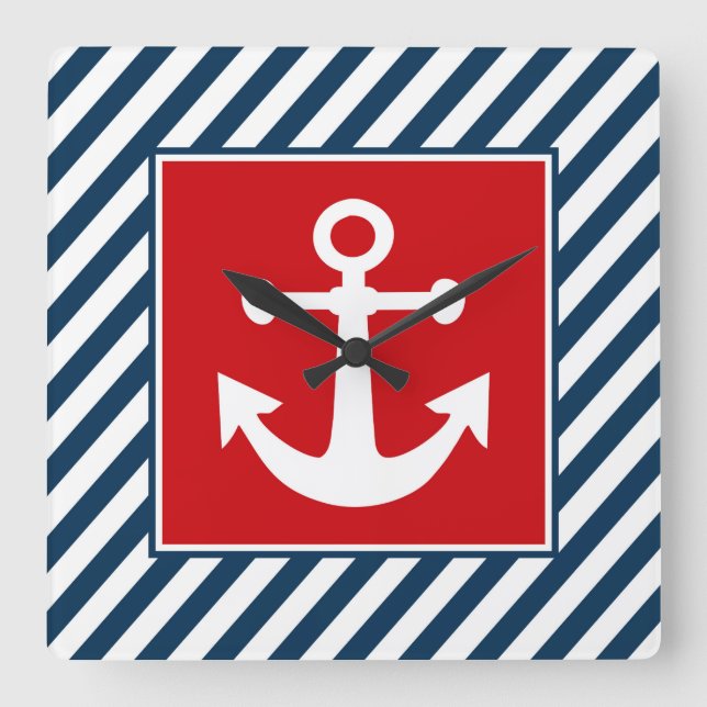 Reloj Cuadrado Nautical themed design (Anverso)