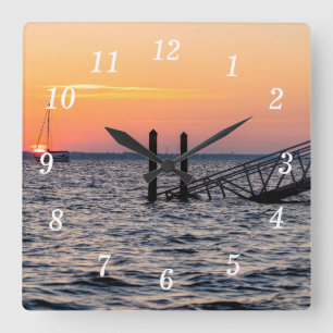 Reloj Cuadrado Navarre Florida Santa Rosa Sunrise Wall Clock
