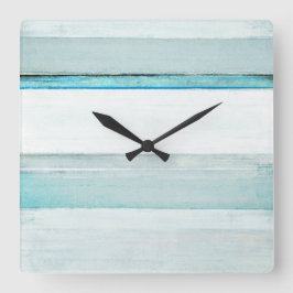Reloj Cuadrado 'Navegar' Arte abstracto azul