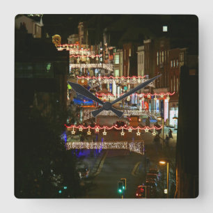 Reloj Cuadrado Navidades alumbran a Guildford