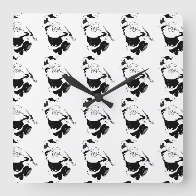 RELOJ CUADRADO NAVIDADES "BAILANDO SANTA" RECIBEN (Anverso)