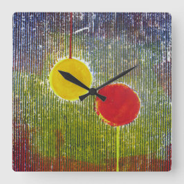 Reloj Cuadrado Navidades Baubles decoración festiva de color amar