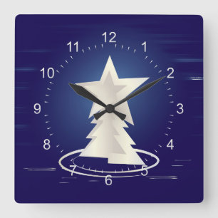 Reloj Cuadrado Navidades blancos