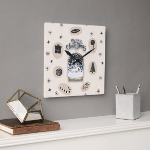 Reloj Cuadrado navidades brillantes de holydays_2_a_2
