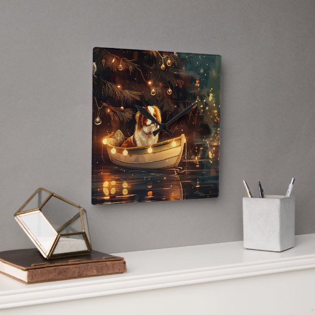 Reloj Cuadrado Navidades chinos japoneses celebran el viaje (Oficina)