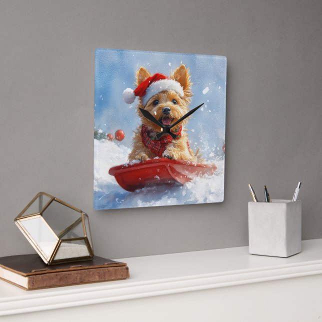 Reloj Cuadrado Navidades de Australia aterrorizados por dejar que (Oficina)