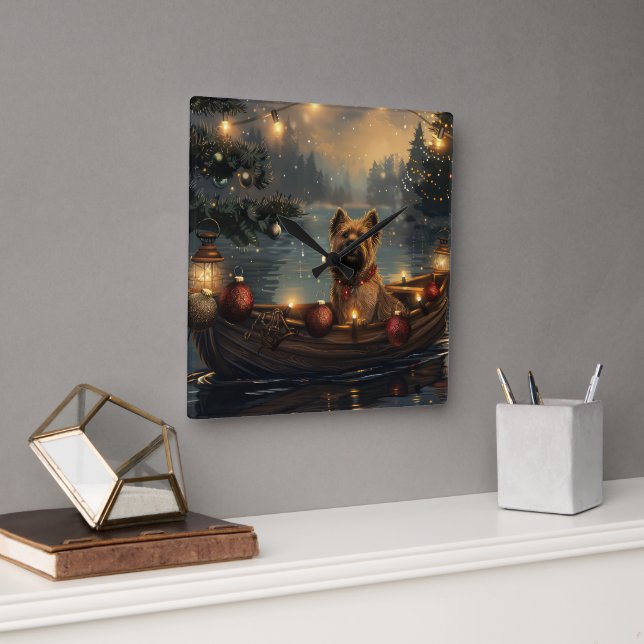 Reloj Cuadrado Navidades de Cane Corso Festividades (Oficina)