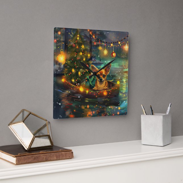 Reloj Cuadrado Navidades de Chihuahua disfrutan su viaje festivo (Oficina)