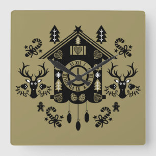 Reloj Cuadrado Navidades de Cuckoo Clock de Alemania