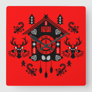 Reloj Cuadrado Navidades de Cuckoo Clock de Alemania