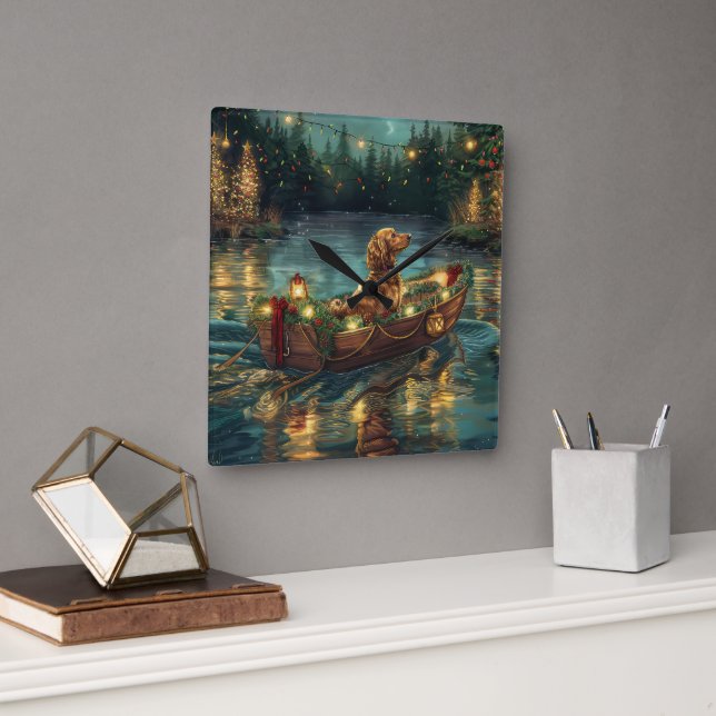 Reloj Cuadrado Navidades de hebilla afgana disfrutan de un viaje  (Oficina)