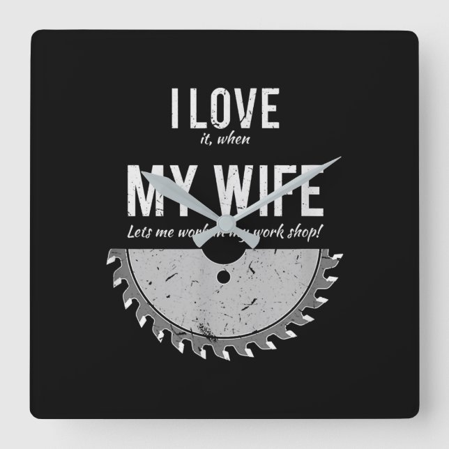 Reloj Cuadrado Navidades de regalo de trabajo de madera divertida (Anverso)