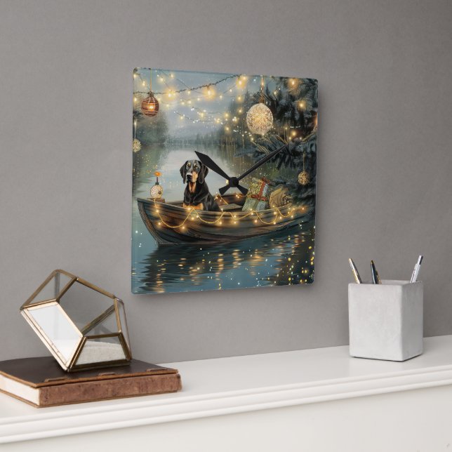 Reloj Cuadrado Navidades del atún rojo (Oficina)