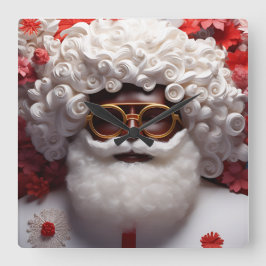 Reloj Cuadrado Navidades del Black Santa Melanin King Bruh Saint