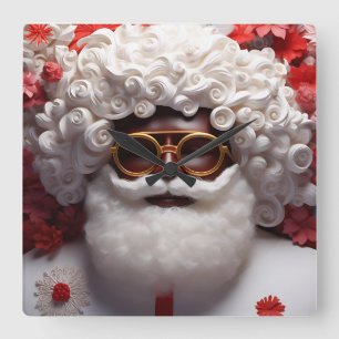 Reloj Cuadrado Navidades del Black Santa Melanin King Bruh Saint
