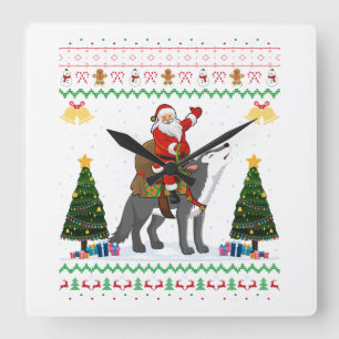Reloj Cuadrado Navidades del lobo en la navidad del feo lobo