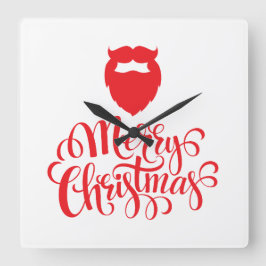 Reloj Cuadrado Navidades diseñan barba Santa
