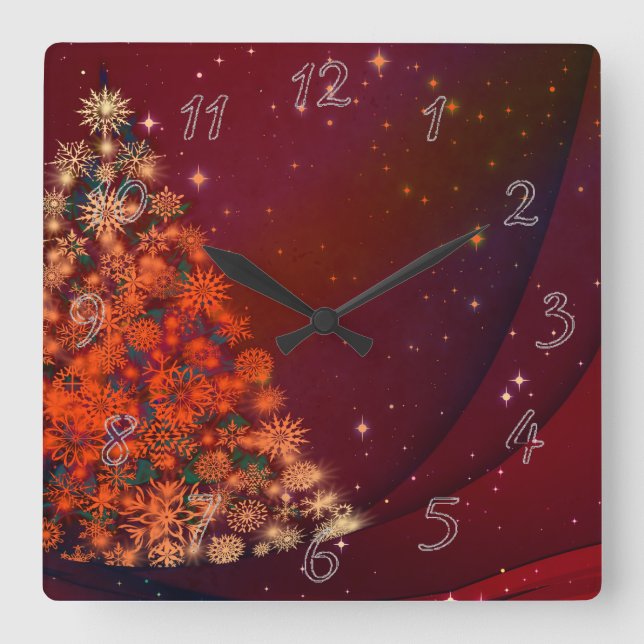 Reloj Cuadrado Navidades feriados (Anverso)