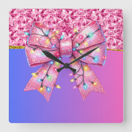 Reloj Cuadrado Navidades Fiesta Drip Bling Festividad Feliz Navid