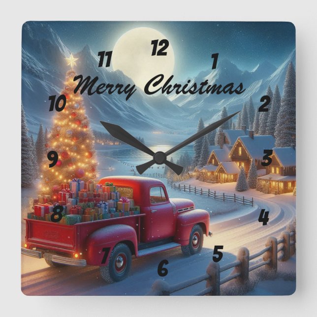 Reloj Cuadrado Navidades mágicos hasta entrega (Anverso)