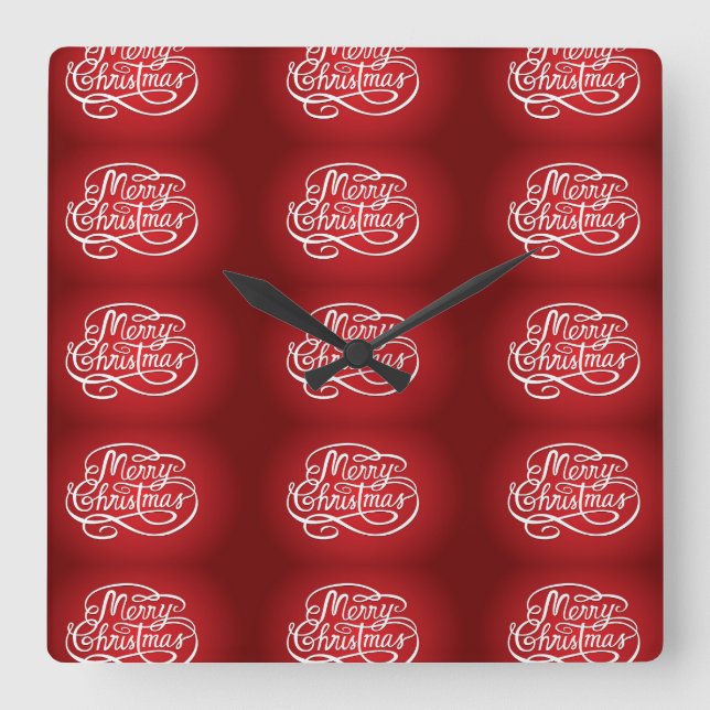RELOJ CUADRADO NAVIDADES "MERRY CHRISTMAS" CERRADOS (Anverso)