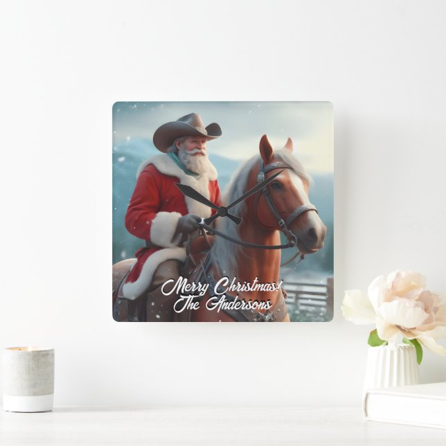 Reloj Cuadrado Navidades occidentales de Santa Claus (Hogar)