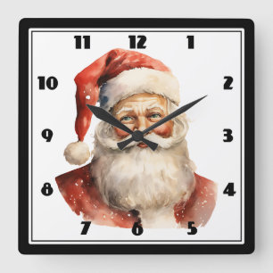 Reloj Cuadrado Navidades Retro Santa Claus