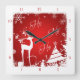 Reloj Cuadrado Navidades rojos y blancos de Ho Ho Ho Ho Ho con ci (Front)