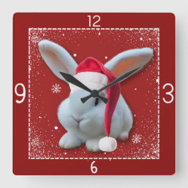 Reloj Cuadrado Navidades Santa Bunny Clock