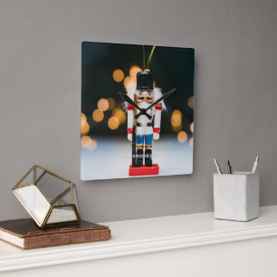 Reloj Cuadrado Navidades SlipperyOrnamento figurio nutcracker de