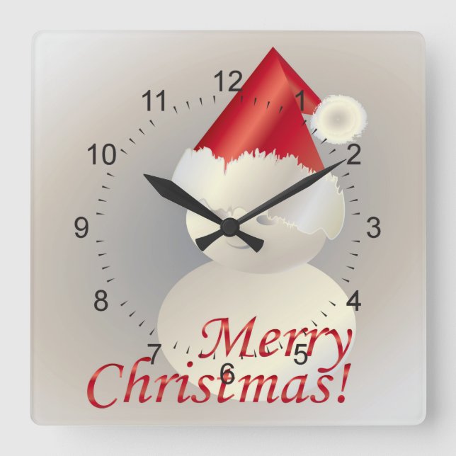 Reloj Cuadrado Navidades Snowman (Anverso)