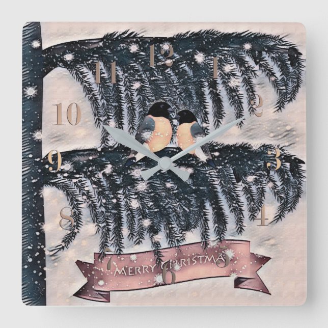 Reloj Cuadrado Navidades, Vintage (Anverso)