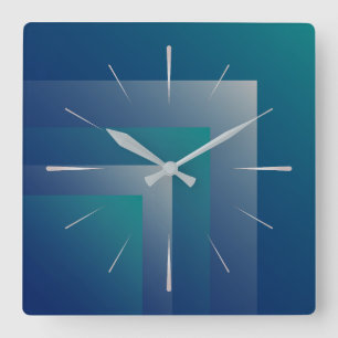 Reloj Cuadrado Navy teal gray