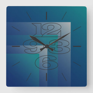 Reloj Cuadrado Navy teal gray