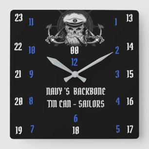 RELOJ CUADRADO NAVY'S BACKBONE TIN CAN - SALADORES