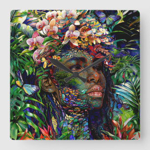Reloj Cuadrado "Nayari" - Espejo De La Selva - Mujeres En La Amaz