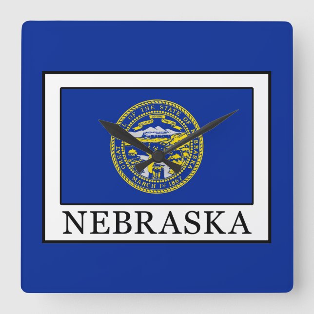 Reloj Cuadrado Nebraska (Anverso)