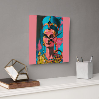 Reloj Cuadrado Nefertiti - El Poster de arte Queen Wall de Egipto