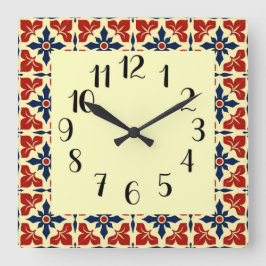 Reloj Cuadrado Negrita mosaico marroquí