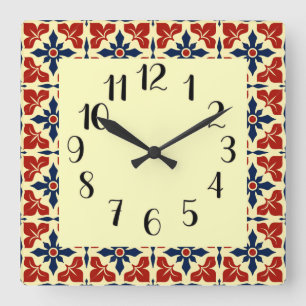Reloj Cuadrado Negrita mosaico marroquí