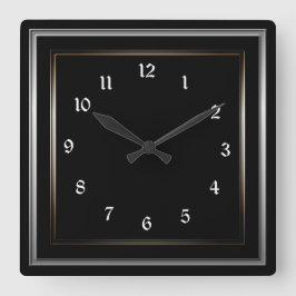 Reloj Cuadrado Negro simple del marco metálico