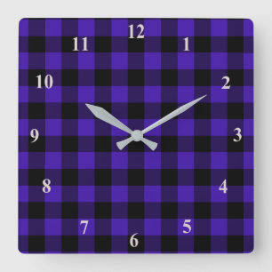 Reloj Cuadrado Negro y azul de plástico verificado