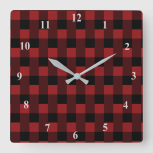 Reloj Cuadrado Negro y rojo verificado