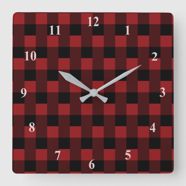 Reloj Cuadrado Negro y rojo verificado (Anverso)