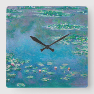 Reloj Cuadrado Nenúfares por Claude Monet Pintura de Arte Fino