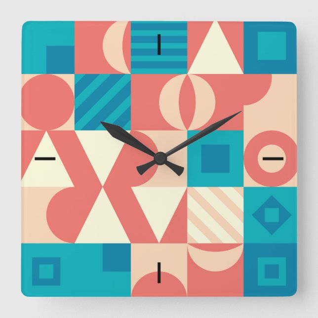 Reloj Cuadrado NeoGeo pattern square wall clock (Anverso)