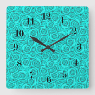 Reloj Cuadrado neón azul