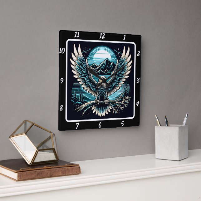 Reloj Cuadrado Neon Eagle Skyflare (Oficina)