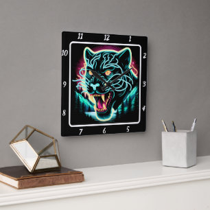 Reloj Cuadrado Neon Panther Shadow